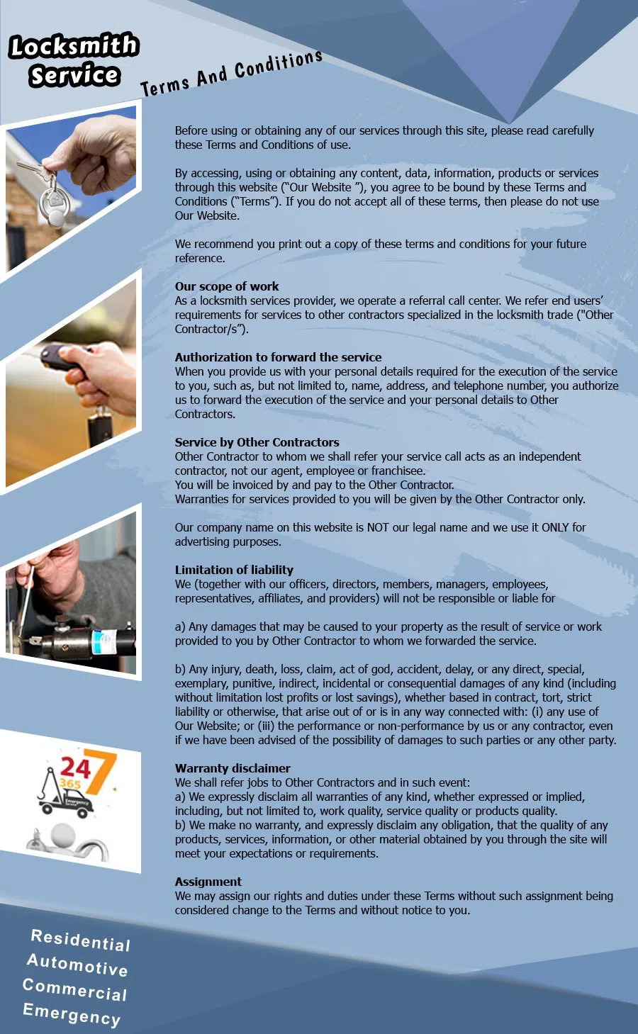 Turtle Creek Locksmith Service Turtle Creek, PA 412-533-9237 - TermsAndCondition-12